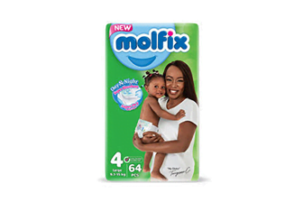 Molfix Diapers Size 4 Large (9.1-15kg) 64's