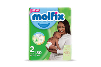 Molfix Diapers Size 2 Small (3-6kg) 80's