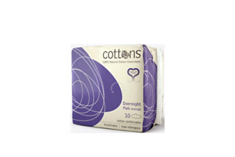 Natural Cotton Overnight Pads 10's
